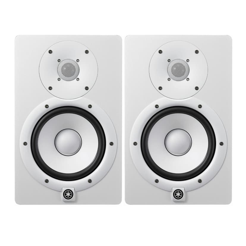 YAMAHA HS7W 6.5-Inch Powered Studio Monitor (White, 2-Pack) Bundle (2 Items)