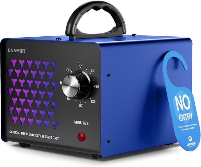 ONAMOR Ozone Generator Odor Eliminator 70000mg, High Capacity Ozone Machine Odor Removal Up to 6000 Sq.Ft, Ozone Ionizer Ozonator for Smoke, Car, Basement And Pet Room, Blue
