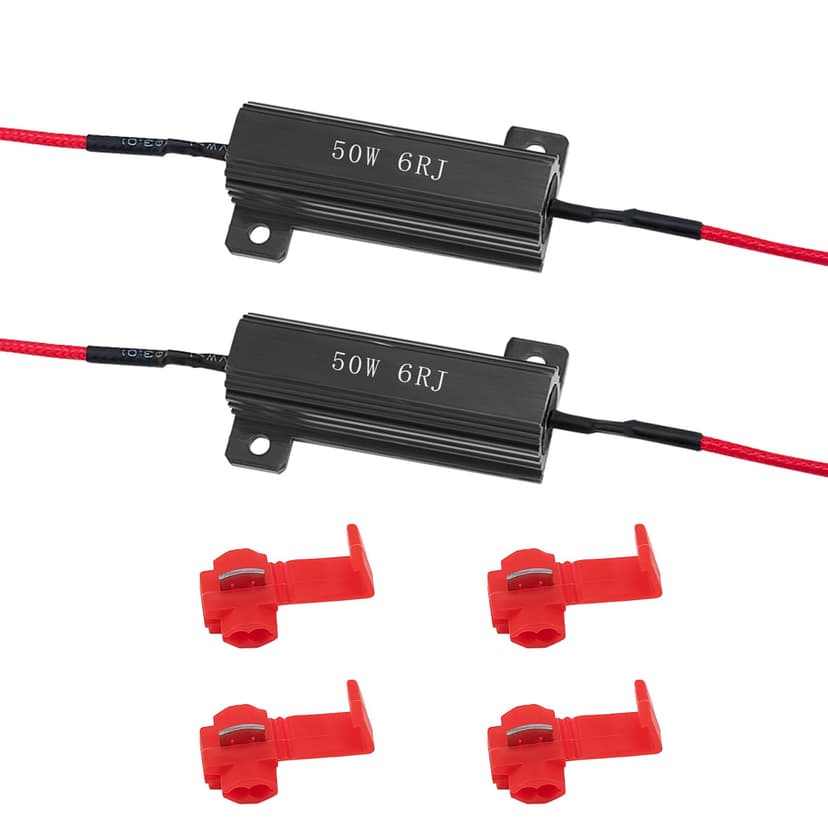 2Pcs 50W 6Ohm Load Resistors LED Turn Signal, LED Load Resistor Kit for Fix LED Bulb Fast Hyper Flash Turn Signal Blink Error Code (Black)