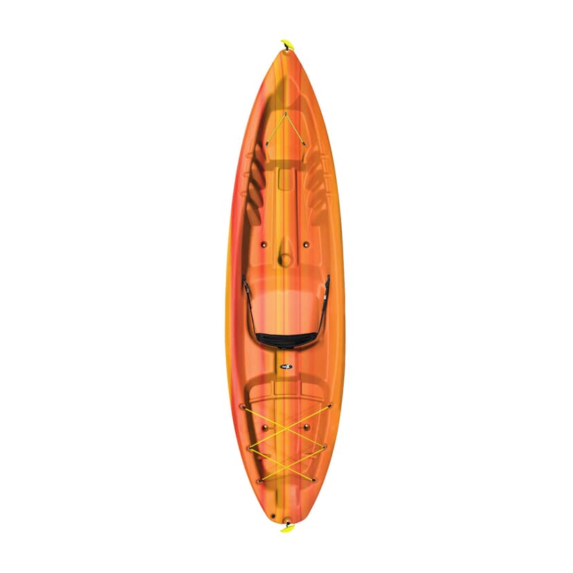 Pelican Sentinel 100X - Recreational Sit on top Kayak - Fade Fireman Red Yellow - Lightweight - Ergoform Backrest - 10 ft