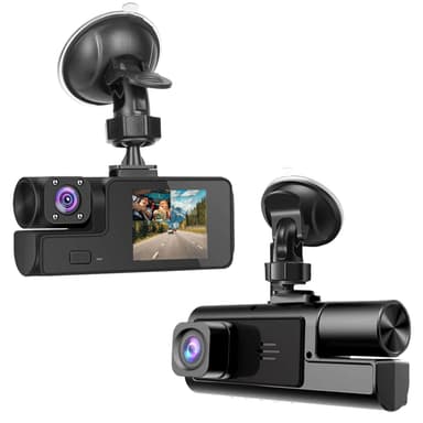 1080P Dual Dash Camera for Car Front and Inside Dashcam Car Security Video Recorder,170°Wide Angle Vehicle Cam,WDR,G-Sensor,2’’ IPS Screen,Loop Recording,Night Vision (Dual Dash Cam Without Card)