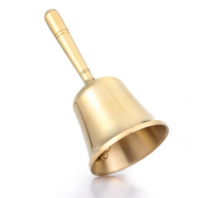 Homelavie Solid Brass Small Hand Call Bell - Wedding, Seniors, Teacher, Dinner, Tibetan, Meditation Bell - Gift for Bedridden