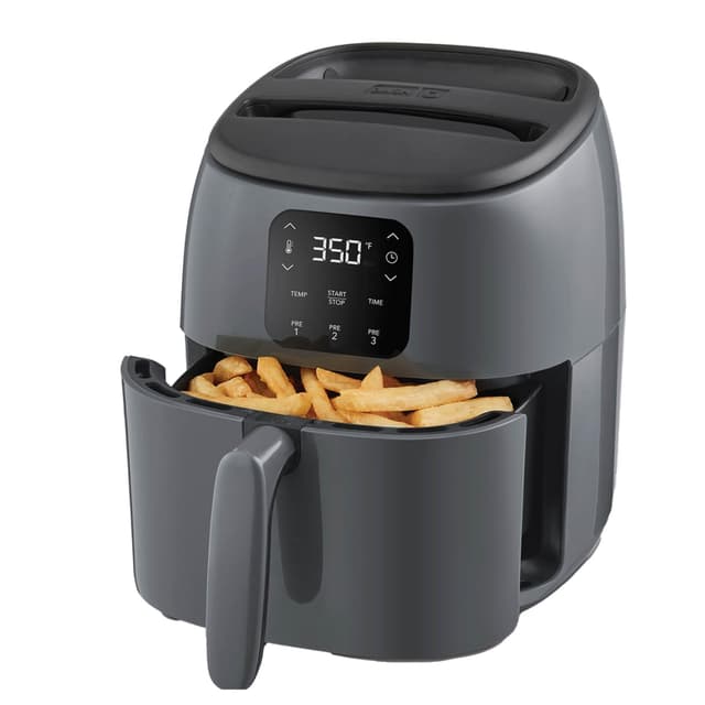 Dash Digital Tasti-Crisp™ Air Fryer - Compact Electric Digital Fryer With Auto Shut-Off Feature - Ideal for Small Spaces - AirCrisp® Technology - 2.6 Quarts - Cool Grey