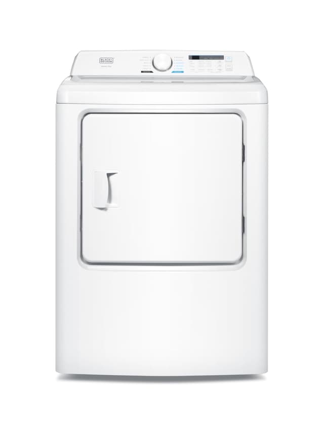 BLACK+DECKER 7.0 Cu. Ft. Front Load Dryer, Electric Clothes Dryer with LED Display and Dial Control, 5 Sensor and Manual Dry Selections, 240V, Requires Professional Installation, BLD67ME, White