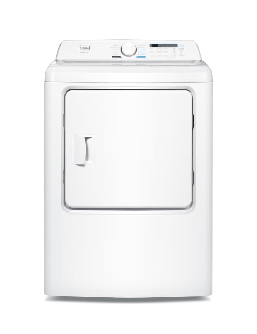 BLACK+DECKER 7.0 Cu. Ft. Front Load Dryer, Electric Clothes Dryer with LED Display and Dial Control, 5 Sensor and Manual Dry Selections, 240V, Requires Professional Installation, BLD67ME, White
