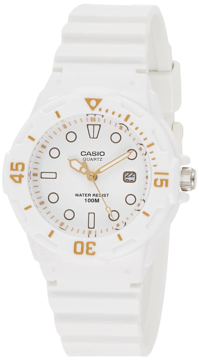 Casio LRW200H Series | Women's Analog Watch | White | Sporty Design | 100 Meter Water Resistance | Date Display | Rotary Bezel | Regular Time Keeping (HR, Min, SEC, PM, Date, Day) | 3 Year Battery