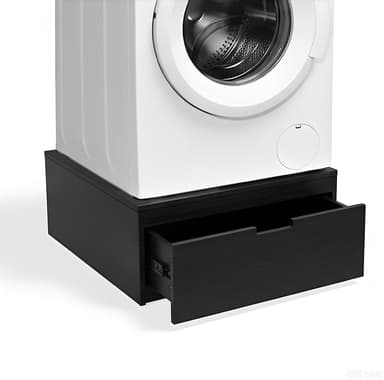 LYASIL Laundry Pedestal Heavy Duty Wood Washer Dryer Pedestal 28" Universal Fit Anti-Vibration Washing Machine Stand,500 LBS Capacity (Black)