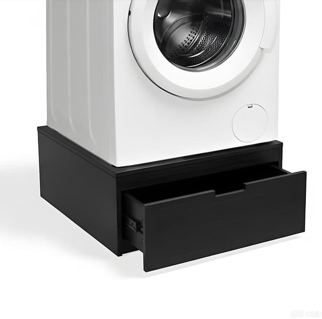 LYASIL Laundry Pedestal Heavy Duty Wood Washer Dryer Pedestal 28" Universal Fit Anti-Vibration Washing Machine Stand,500 LBS Capacity (Black)