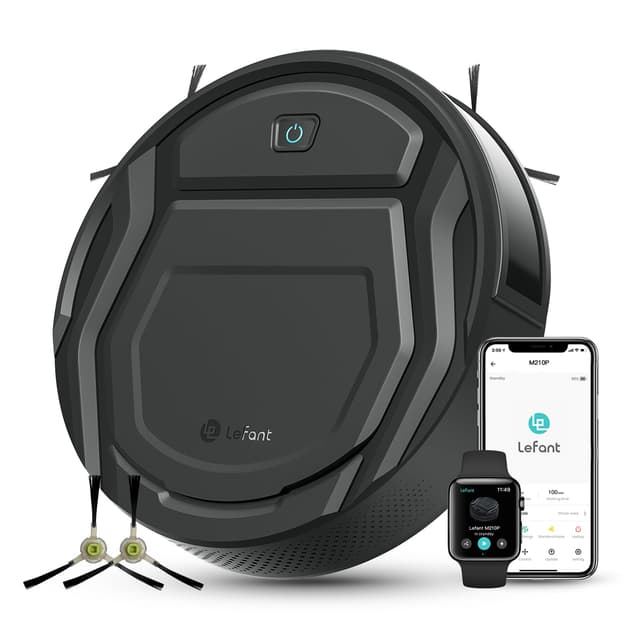 Lefant Robot Vacuum Cleaner M210 Pro,Slim,Quiet,2200Pa Suction,120 Min Self-Charging Robotic Vacuums, Freemove 3.0,WiFi/APP/Alexa,6 Cleaning Modes Ideal for Hard Floors Pet Hair Low Carpet,Black