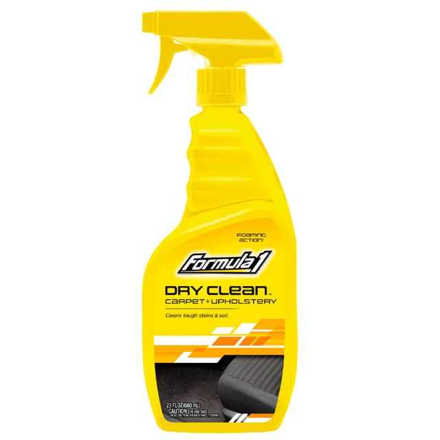 Formula 1 Dry Clean Carpet & Upholstery Cleaner - Stain Remover Spray for Car Seats & Floor Mats, Odor Eliminator for Interior Detailing, 23 oz.