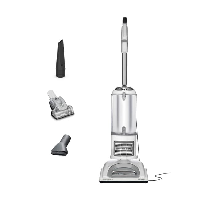 Shark | Upright Vacuum Cleaner | Navigator Lift-Away | Swivel Steering | HEPA Filter | Vacuum for Pet Hair | Crevice Tool & Dusting Brush Included | For Carpets & Hard Floors | White/Silver | NV356E