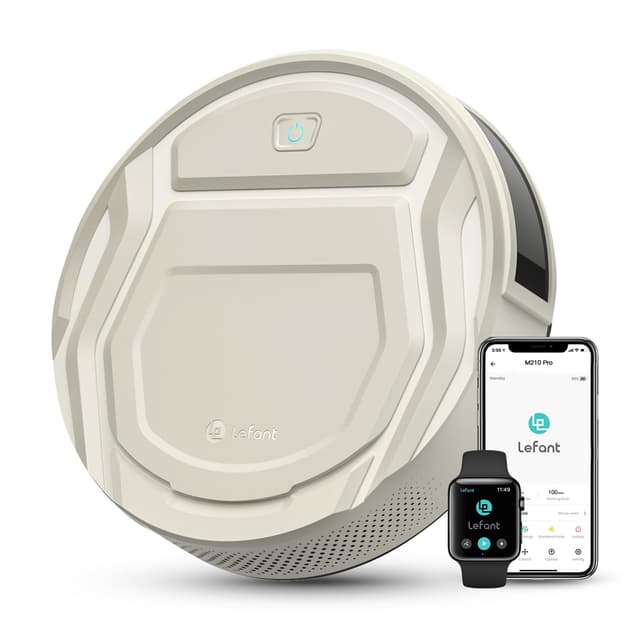 Lefant M210 Pro Robot Vacuum, Strong 4000Pa Suction, 200 Min Runtime, Super Slim Thin, Low Noise, Self-Charging, Wi-Fi/App/Alexa Control, Ideal for Pet Hair & Hard Floors