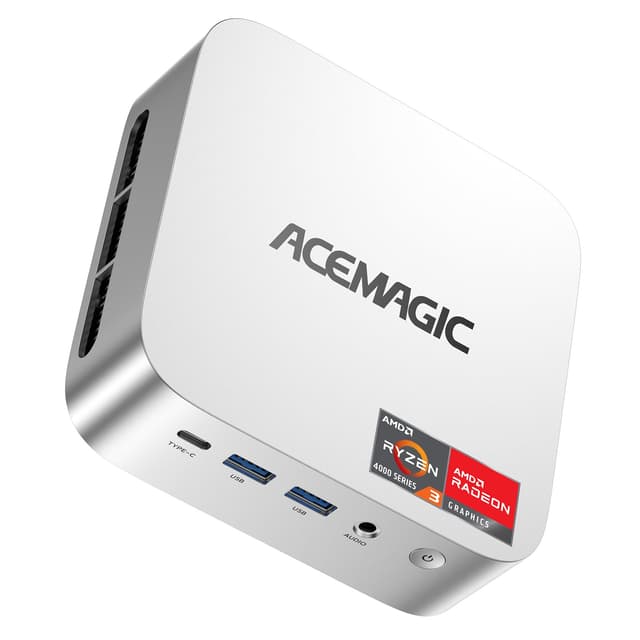 ACEMAGIC Mini PC 16GB+1TB, Ryzen 4300U(Beat N150/3500U,up to 3.7GHz), 28W Office Business Mini Desktop PC, Support 4K@60Hz Display WiFi Bluetooth USB3.2 HDMI DP