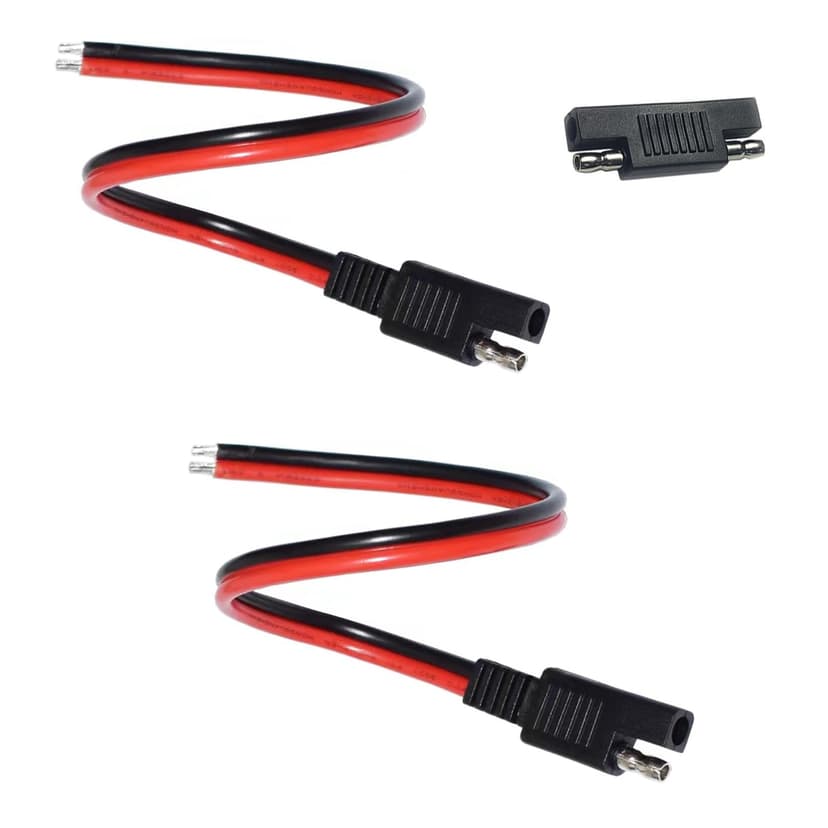 XCZZYB SAE Connector, 12AWG SAE Single Plug DC Quick Disconnect Power Extension Cable with Polarity Reverse Adapter for Motorcycles, Solar Panels, Cars, Tractors, etc. 2-Pack 30CM/1FT