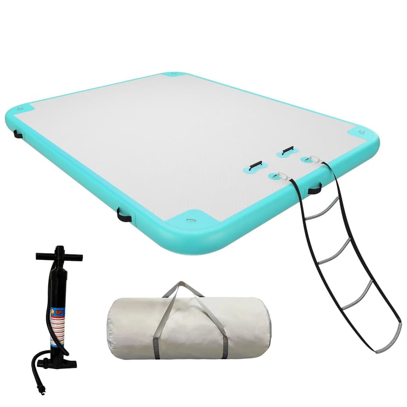 AZXRHWYGS Inflatable Raft, 8x6 ft Floating Raft with Air Pump, Carry Bag for Lake/Boats/Island/Swimming Pool