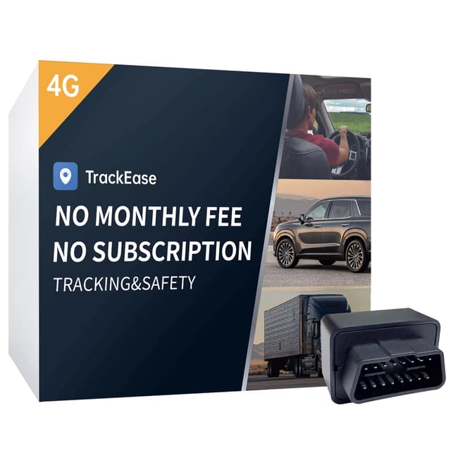GPS Tracker for Vehicles, No Monthly Fee, No Subscription with Real-Time Tracking, 4G SIM and Data Included, Trip History, GeoFence, Speeding Alerts, OBD, for Fleets & Families