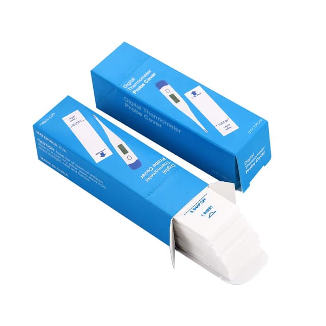 Healifty 200Pcs Thermometer Covers for Digital Thermometers, Disposable Probe Covers, Oral Thermometer Sleeves for Oral Ear Recta Thermometer