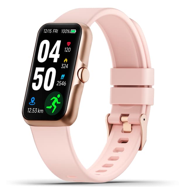 JYUAJOI Fitness Tracker with 24/7 Continuous Heart Rate, Blood Oxygen Monitor, Smart Watch with Sleep Monitor, IP68 Waterproof Activity Tracker Step Counter for Women Men (Pink)