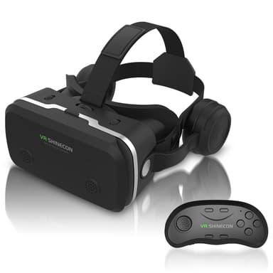 SENYHPHC VR Headset for iPhone & Android Phone, HD 3D Virtual Reality Headset with Remote Controller, Kids & Adults Adjustable VR Glasses for Movies, Games, Phone Compatible 4.7-7 inch