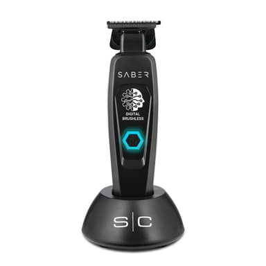 Stylecraft Saber Professional Full Metal Body Digital Brushless Motor Cordless Hair Trimmer (Black)