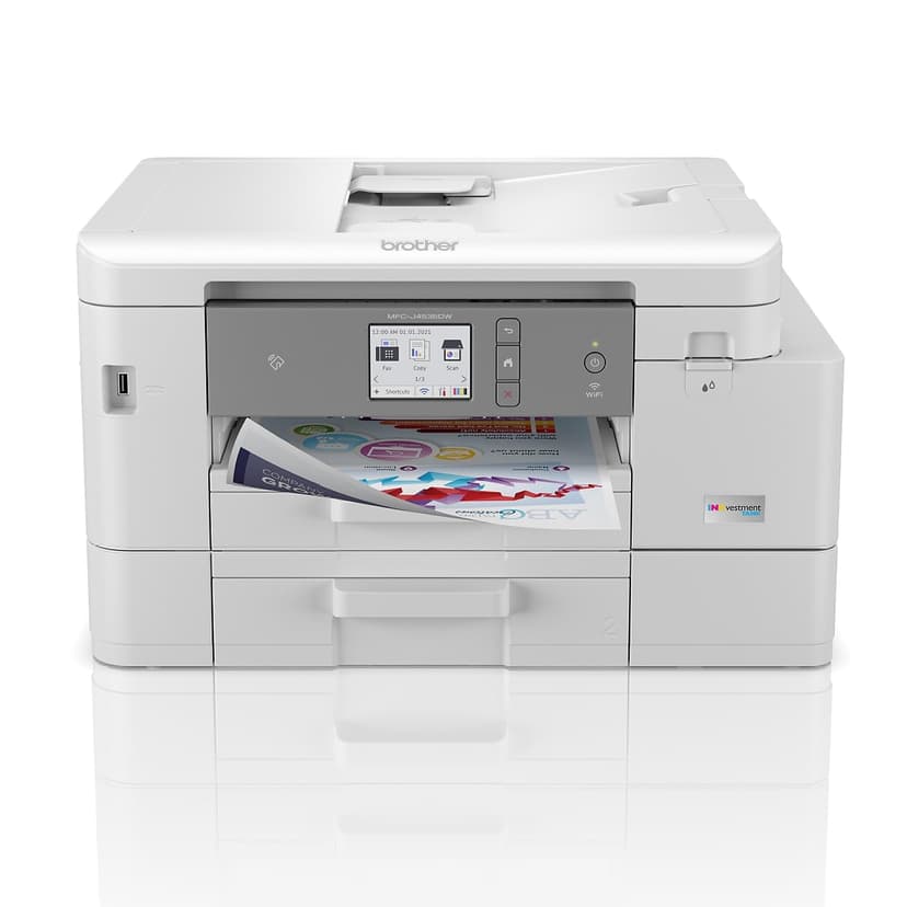 Brother MFC-J4535DW INKvestment -Tank All-in-One Color Inkjet Printer with NFC, Duplex and Wireless Printing Plus Up to 1-Year of Ink in-Box, White