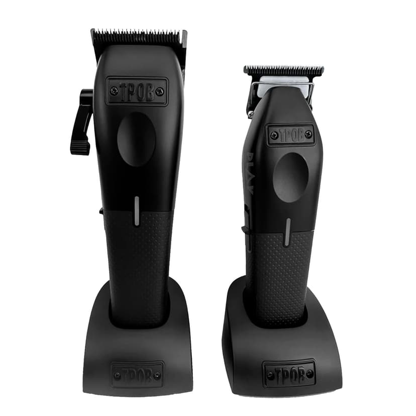 TPOB Play Barber Hair Clipper and Trimmer for Men 7500 RPM with Rubber Grips (Blackout 2 Set)