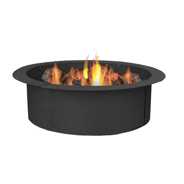 Sunnydaze Outdoor Fire Pit Ring - Heavy-Duty Round Steel Fire Ring Insert - DIY Above or In-Ground - 33-Inch Outer/27-Inch Inner Diameter