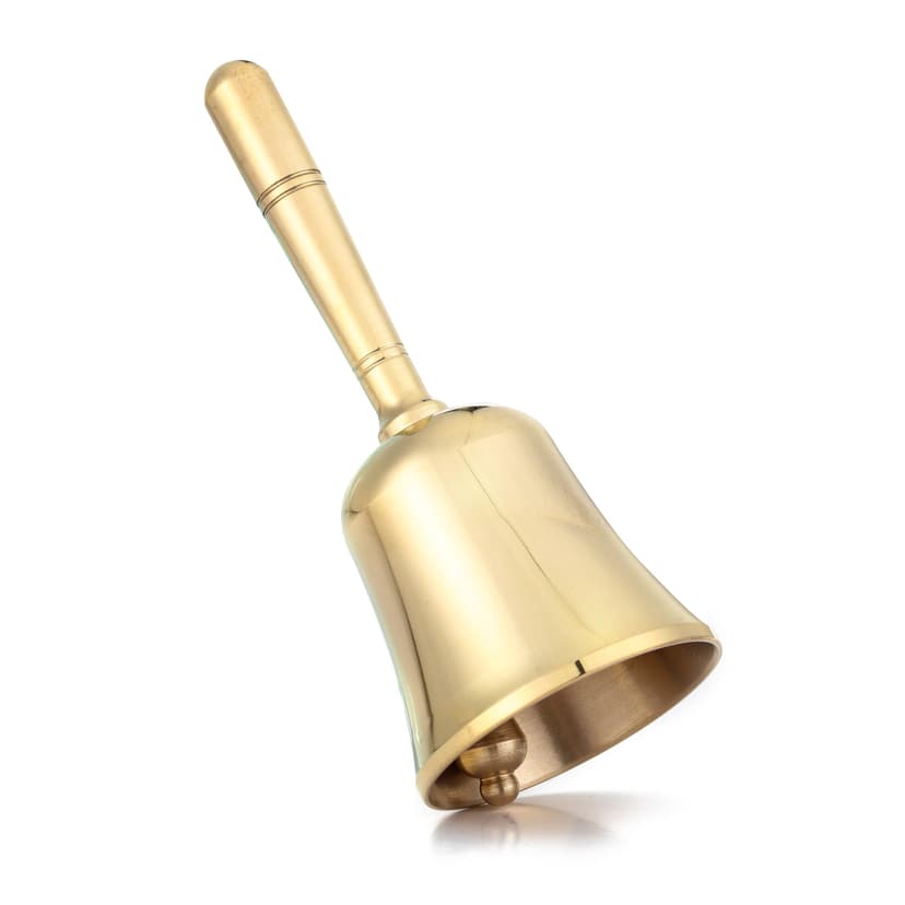 Homelavie Super Loud Solid Brass Small Hand Call Bell for Wedding, Seniors Bedside, Teacher Classroom, Dinner, Tibetan, Meditation