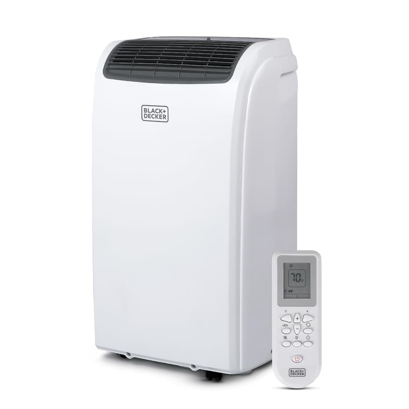 BLACK+DECKER Portable Air Conditioner, 12,000 BTU (8,000 BTU SACC) for Rooms up to 550 Sq. Ft., Portable AC with Follow Me Remote Control and Window Kit, BPACT12WT, White