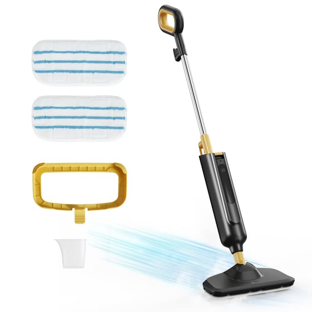 NEWBULIG Steam Mop for Hardwood/Tile/Carpet, Lightweight Steamer Cleaner for Floor Cleaning, 16.4 FT Cord and 2 Washable Pads