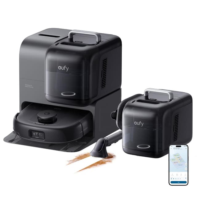 eufy Robot Vacuum E28, 20,000 Pa Suction, Roller Mop with HydroJet System, Portable Carpet for Deep Cleaning,All-in-One Robot Vacuum and Mop Combo, Zero-Tangling, Corner-to-Edge Cleaning (Upgraded)