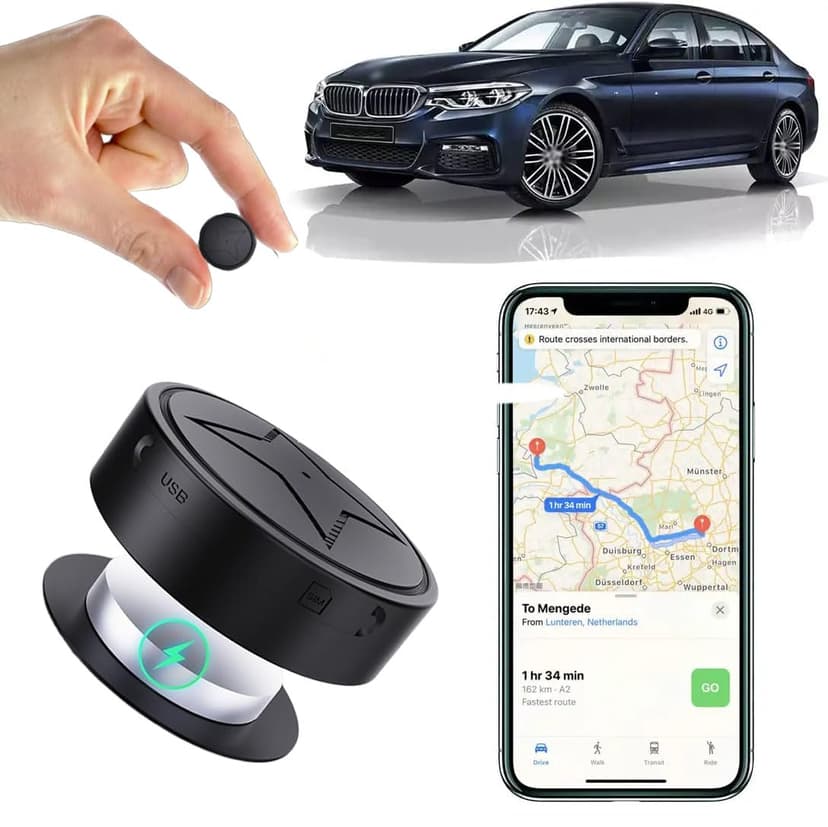 GPS Tracker for Vehicles, Strong Magnetic Car Vehicle Tracking Anti-Lost, No Monthly Fee, No Subscription, Multi-Function GPS Mini Locator with Free App (PG12-10)