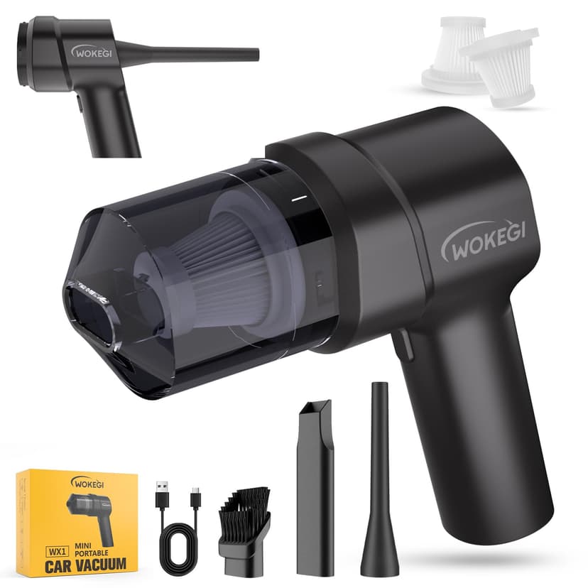 Handheld Mini Car Vacuum, 10000PA Cordless Portable Vacuum with 2000mAh Battery, 3 in 1 small Vacuum Cleaner & Air Duster with Type-C Charging, Compact & Lightweight for Car, Home, Kitchen (Black)