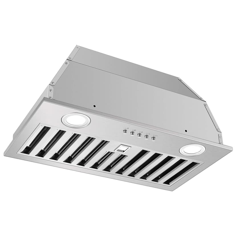JOEAONZ Range Hood Insert 20 Inch 600 CFM Stainless Steel, Ducted/Ductless Convertible Ultra-Quiet Built-in Kitchen Exhaust Hood with Dishwasher-Safe Filter, 3-Speed & Dual LEDs Efficient Lighting