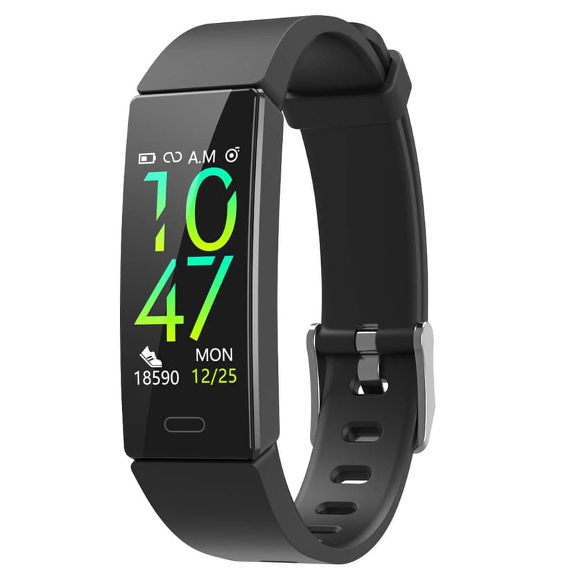 ZURURU Fitness Tracker with Blood Pressure Heart Rate Sleep Health Monitor for Men and Women, Upgraded Waterproof Activity Tracker Watch, Step Calorie Counter Pedometer Black