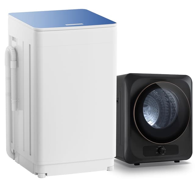 Auertech Portable Washer and Dryer Combo Set, 18 lbs Fully Automatic Washing Machine, 1.5CuFt Portable Dryers, Compact Washer and Dryer for Apartment, RV, Dorm