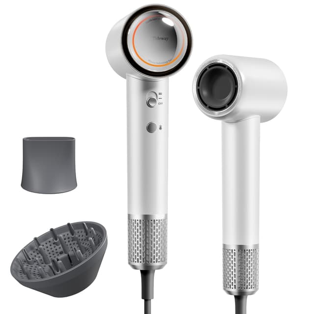 Tideway Hair Dryer Professional High-Speed Ionic Blow Dryer 110,000 RPM, Compact Hair Dryer with Magnetic Diffuser, Fast Drying with Brushless Motor Low Noise Smart Temperature Control-H11