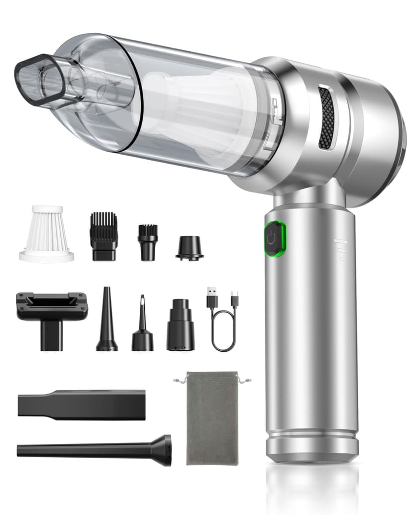 VNOST Car Vacuum,3 Suction Modes,Portable Mini Cordless Cleaner with 24000pa Suction Power,Type-C Charge,Handheld Vacuum for Home,Car,Birthday Gifts for Men Dad Husband (Titanium)