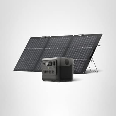 EF ECOFLOW Solar Generator RIVER 2 Pro 768Wh Portable Power Station & 160W Portable Solar Panel LiFePO4 Battery 70 Min Fully Charged, 4×AC, For Camping, RV, Home Backup
