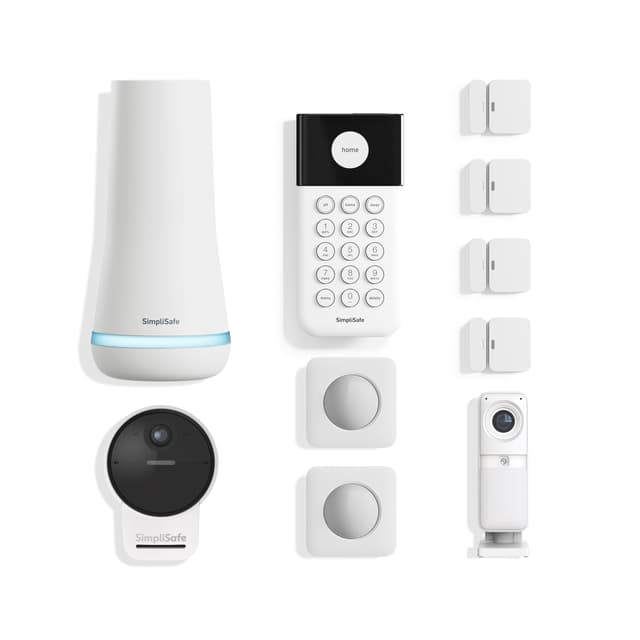 SimpliSafe 10 Piece Wireless Home Security System with Outdoor Camera- Optional 24/7 Professional Monitoring - No Contract - Compatible with Alexa and Google Assistant