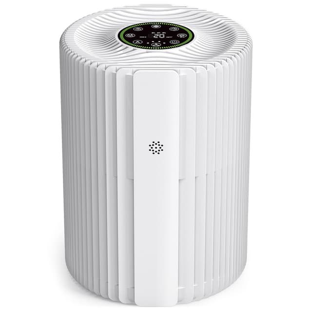 VOOPNU Air Purifiers For Bedroom With Air Quality Display 1095 Sq. Ft True H13 HEPA Pet Air Purifier For Dorm Room With 360° Air Intake & Outlet For Home Bedroom Office, DH-JHD07(White)
