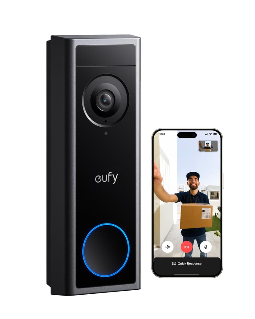 eufy Security Video Doorbell Camera C31,2K FHD,Battery/Wired Powered,Head-to-Toe View,Live Video Call,Wireless Doorbell,24/7Recording,Human and Motion Detection,HomeBase S380 Compatible,No Monthly Fee