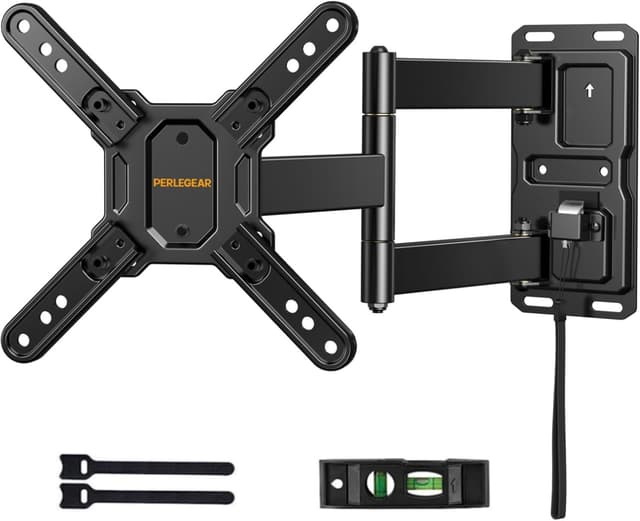 Perlegear Lockable RV TV Mount for 13â43 inch TVs up to 44 lbs, Full Motion RV TV Wall Mount with Swivel, Tilt, Pull Cord Lock, RV TV Mount for Camper, RV, Motorhome, Max VESA 200x200mm, PGLRVF2
