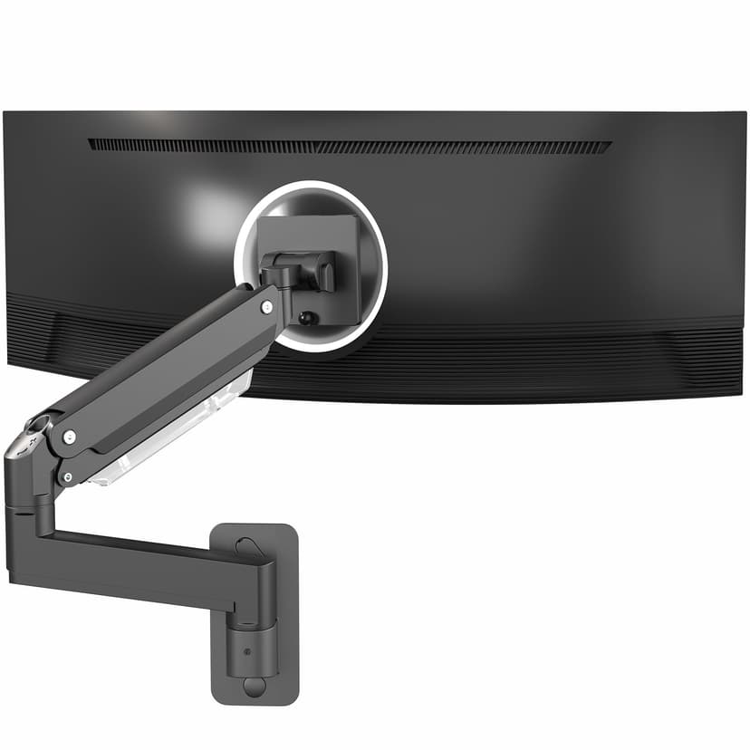 VIVO Premium Aluminum Heavy Duty Monitor Arm for Ultrawide Screens up to 49 inches and 44 lbs, Single Wall Mount, Pneumatic Height, Max VESA 100x100, Black, MOUNT-V101G1