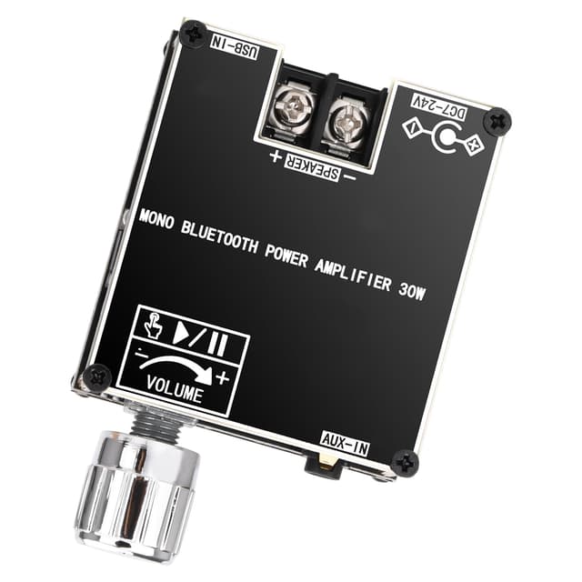 Daakro ZK-301B Bluetooth 5.3 Amplifier Board,30W Mono Channel Amp Board with TWS Pairing Function,DC 9-24V, Bluetooth/USB and AUX Inputs, Audio Amp Board for Home DIY Wireless Speakers, Password Free