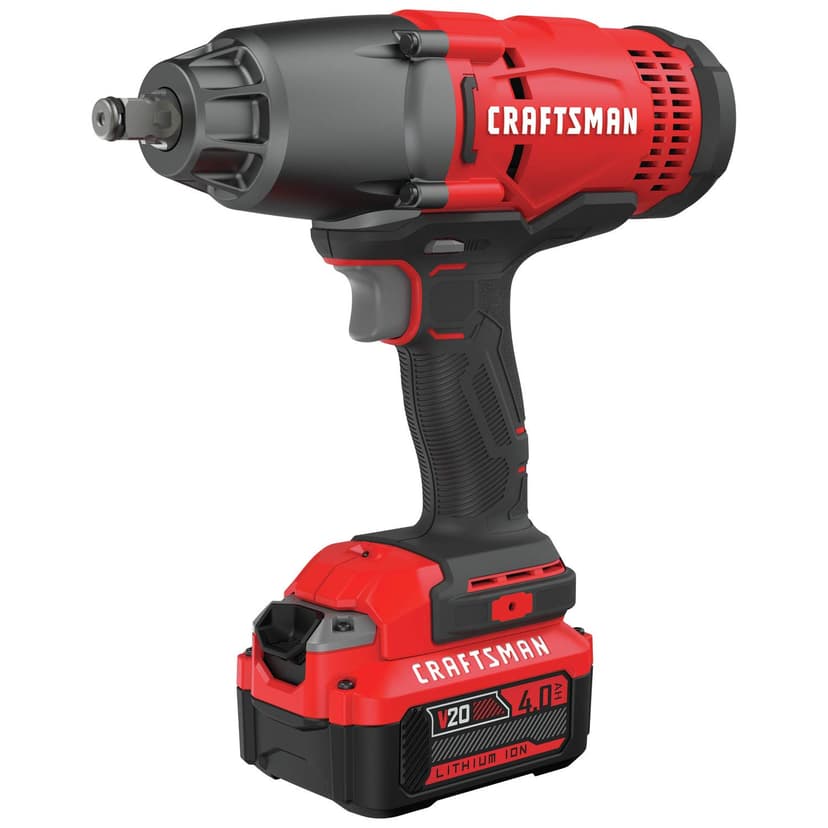 CRAFTSMAN V20 RP 1/2 inch Cordless Impact Wrench Kit, Brushless, 4Ah Battery and Charger Included (CMCF900M1)