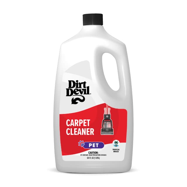 Dirt Devil Pet Carpet Cleaner Solution, 64 oz., Tropical Breeze Scent, Carpet Shampoo Solution, Eliminates Pet Stains and Odors, Pair with Dirt Devil Full Size Carpet Cleaner Machines