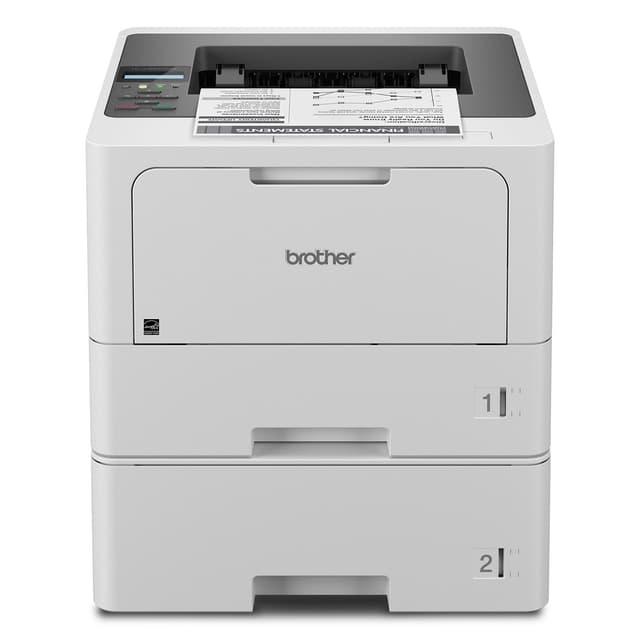 Brother HL-L5210DWT Business Monochrome Laser Printer with Dual Trays, Wireless and Gigabit Ethernet Networking, Duplex Printing, Large Paper Capacity, and Mobile Printing, White