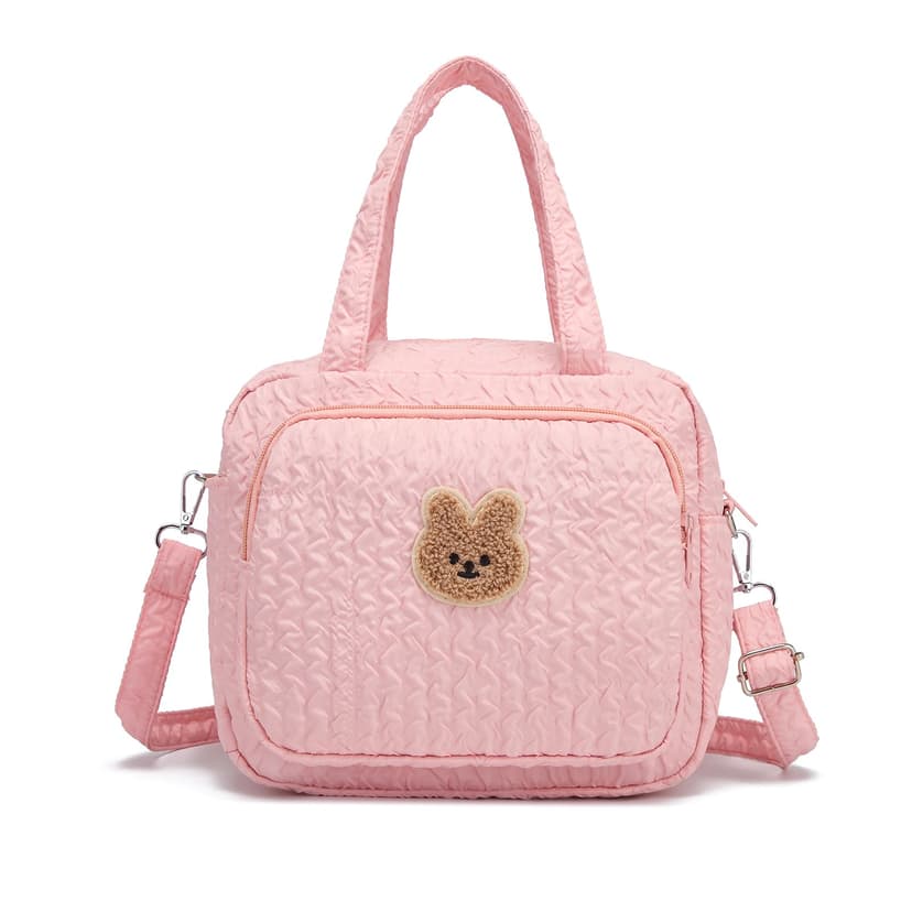 Small Diaper Bag Tote, Crossbody Diaper Bag Mini Purse with 8 Pockets, Travel Baby Bag for boys & Girls, 2 Insulated Pockets, Pink