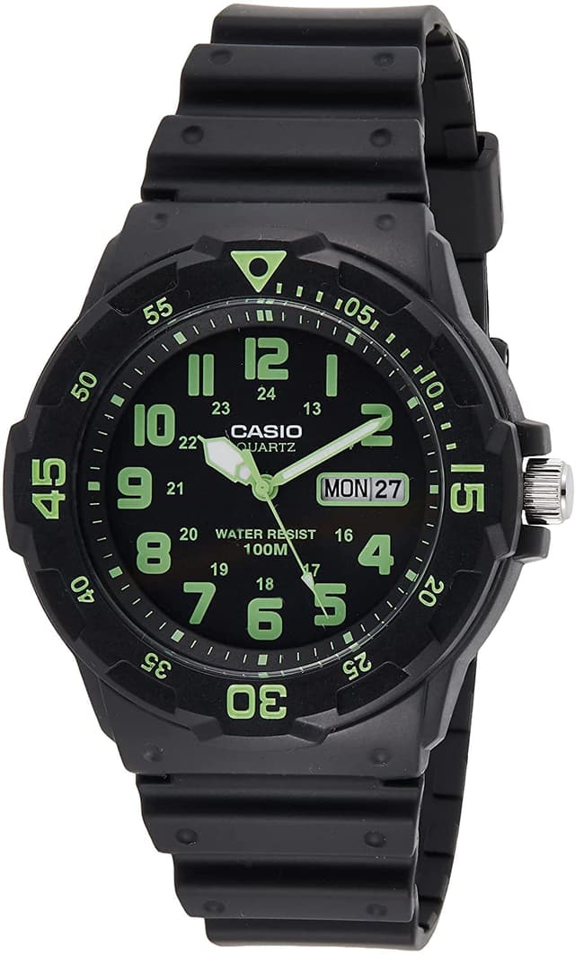 Casio Men's MRW200H-3BV Dive Style Neo-Display Sport Watch, Black